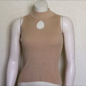 Turtleneck Keyhole Sweater Tank Top